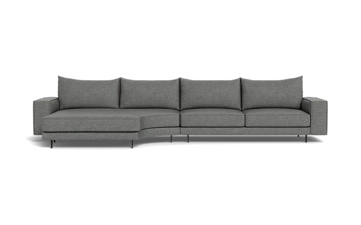 Samba Double Day sofa med rund chaiselong - Lysegrå - L:366 cm